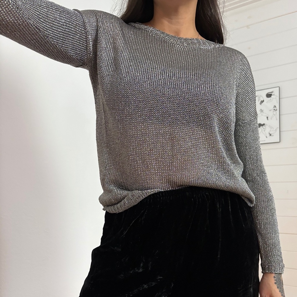 Vince metallic knit sweater